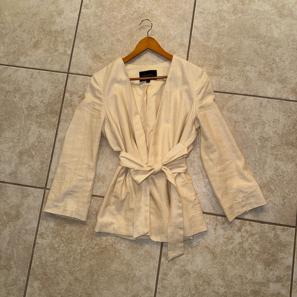 Banana Republic Vintage OG Linen Cream Legendary Long Sleeve Blazer